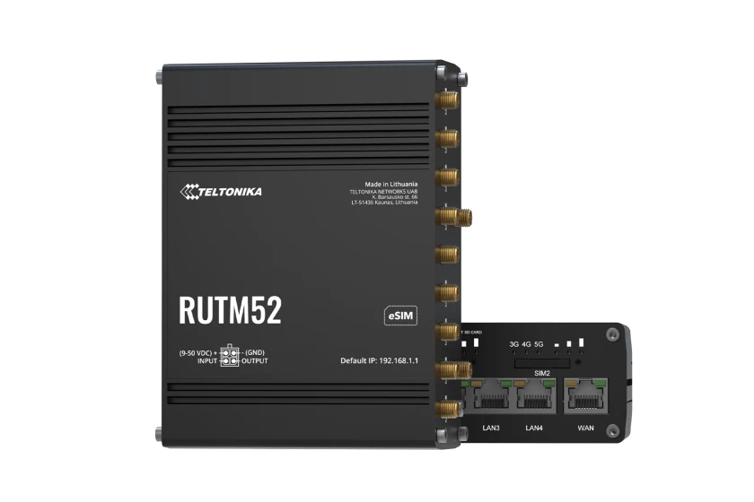 Teltonika RUT52 industrial router for dual SIM 4G LTE connectivity and IoT networking